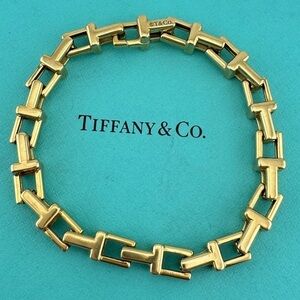 RARE Tiffany & Co. 18k Yellow Gold Wide T Link Bracelet 31g